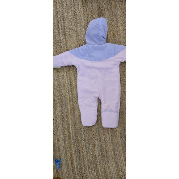GIRLS COLUMBIA PINK FLEECE MONKEY HOODED SNOWSUIT BUNTING BABY TODDLER 18MOS - Picture 6 of 7